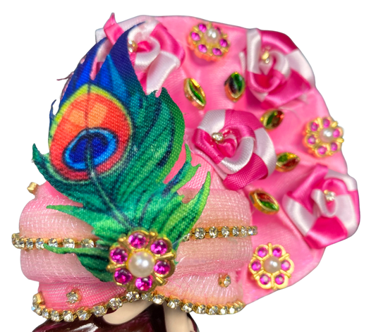 Pagdi with artifical morpankhi