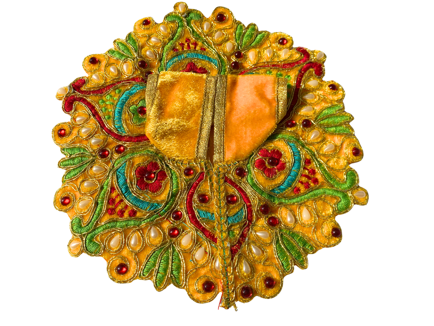 Thread-work with pearl embroidered