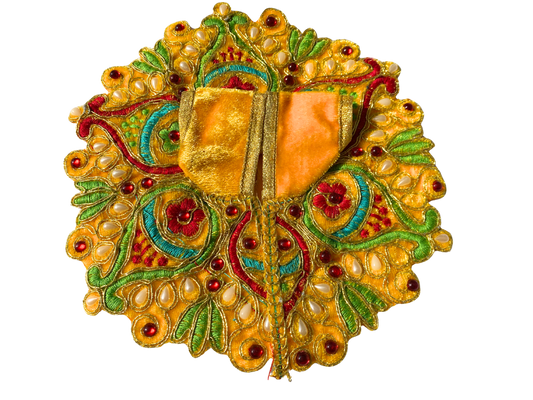 Thread-work with pearl embroidered