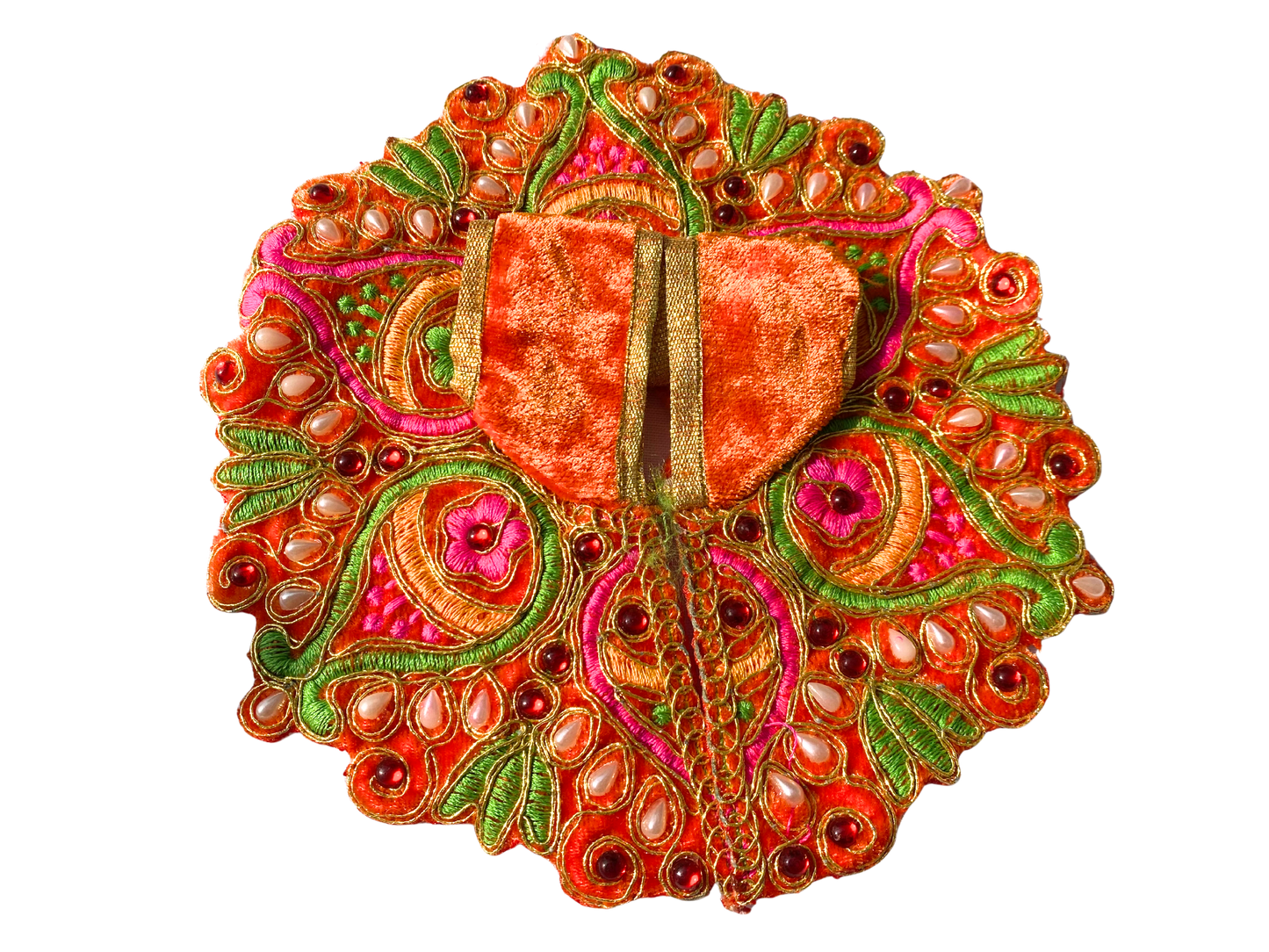 Thread-work with pearl embroidered