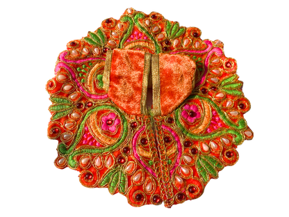 Thread-work with pearl embroidered