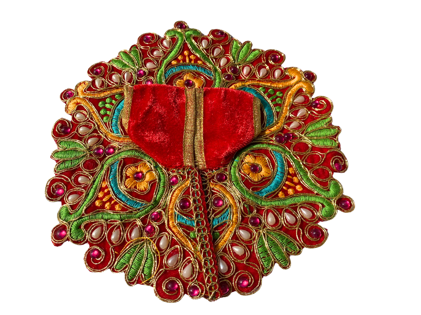 Thread-work with pearl embroidered